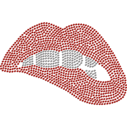 Sexy Lip-biting Iron-on Rhinestone Transfer Pattern for Mask